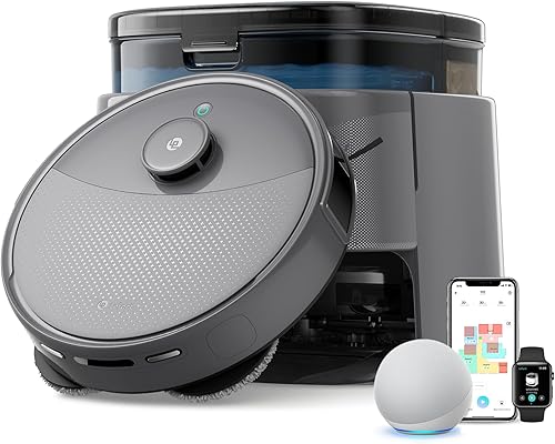 Lefant Aspiradora robot M3 Max, aspiradora y trapeador robot, succión de 20000 Pa, cepillos antienredos, trapeador giratorio doble, lavado