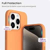 Vista 19 de ORNARTO Funda compatible con iPhone 15 Pro de 6.1 pulgadas, silicona líquida de 3 capas cubierta completa de goma de gel suave, funda protectora