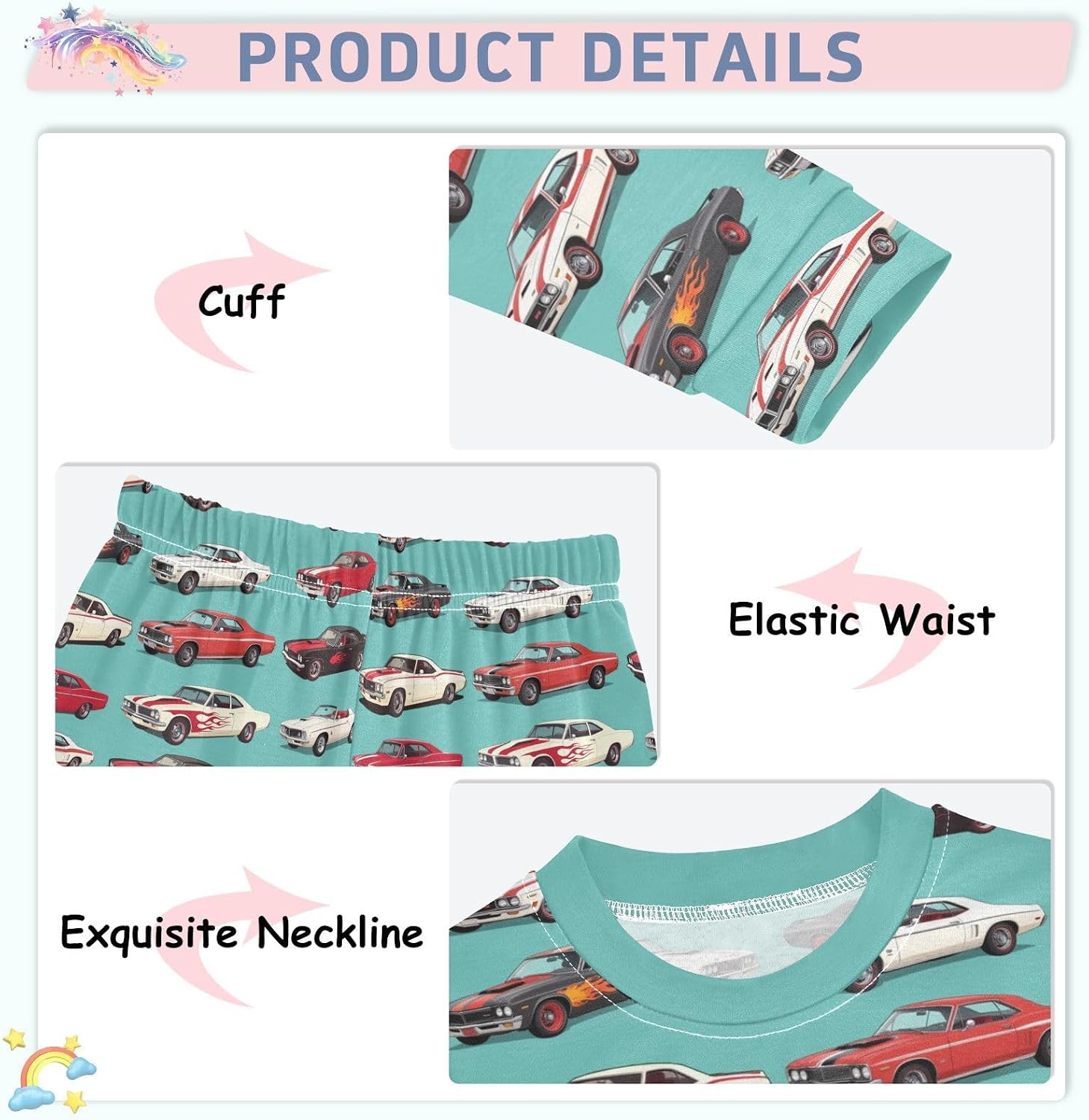 Pigsaly Pajama Set 2 Piece Christmas Snowflakes Pajama Sets Long Sleeve Pjs Sleepwear 18M