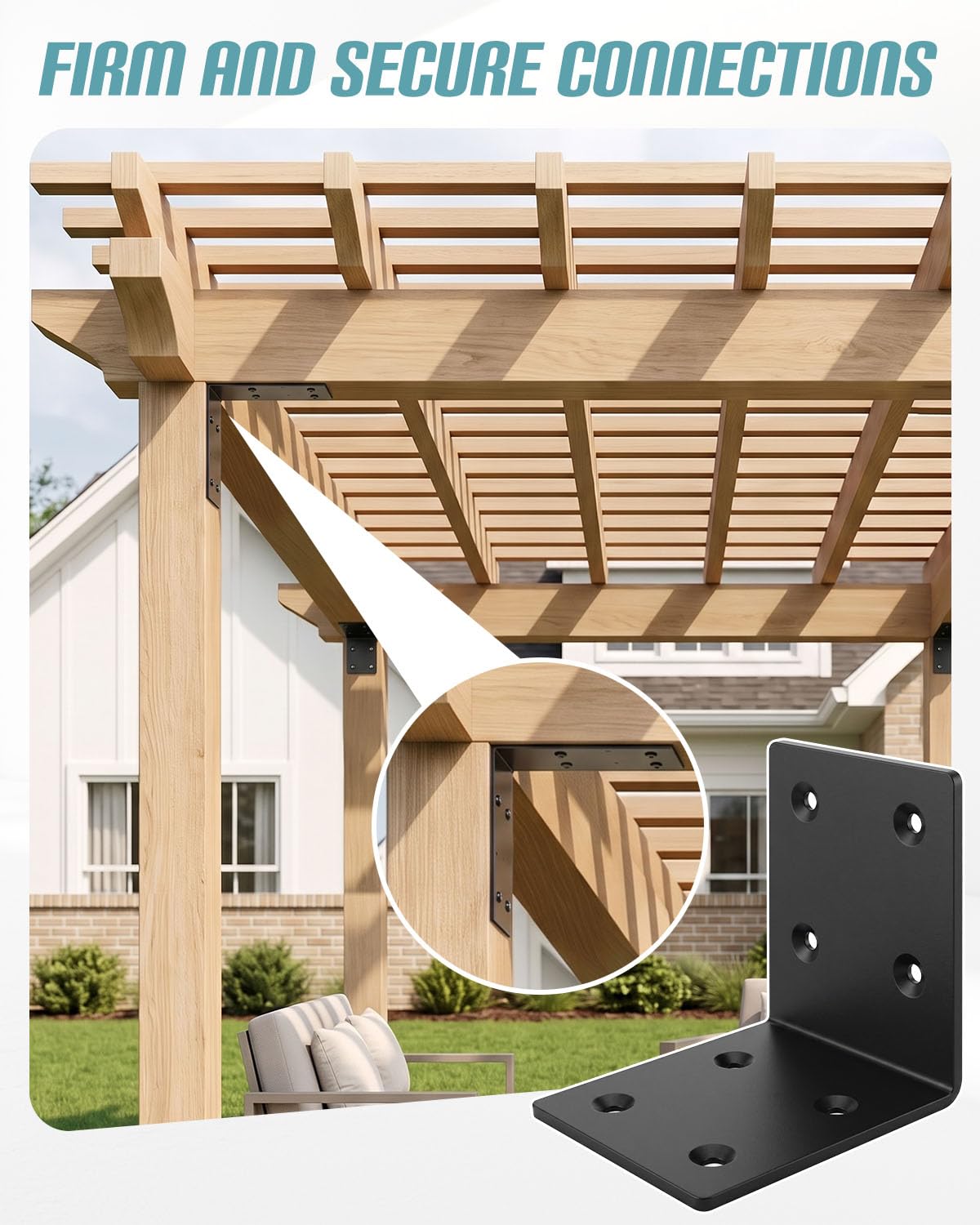 Staffa a L resistente, 15,2 x 15,2 x 12,7 cm, 2 pezzi, spessore 6 mm