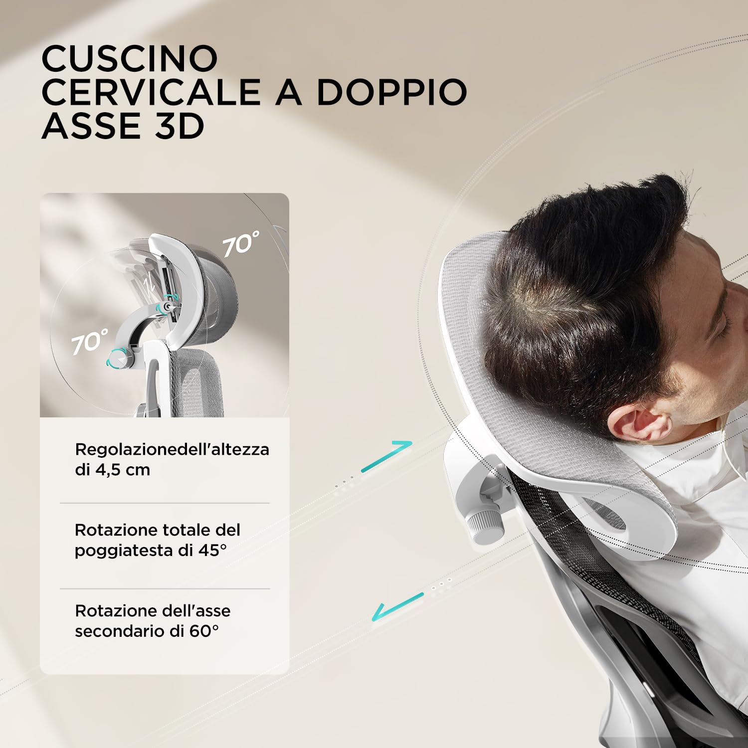 Hbada E3 Air Sedia Ufficio e Scrivania Ergonomica, con Supporto Lombare Dinamico a 3 Zone, Testiera Regolabile 3D, Braccioli Regolabili 3D, Grigio senza Poggiapiedi