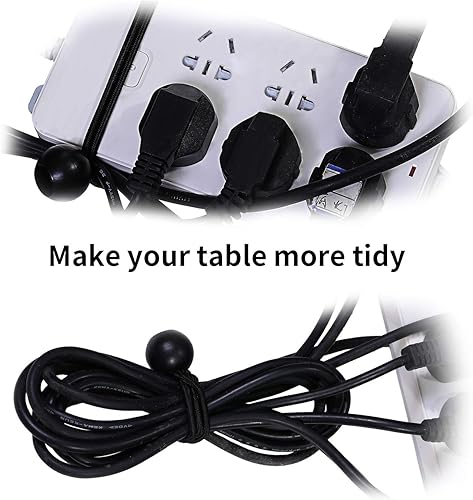 Miniatura 5 de Cuerdas elásticas de bola de 4 pulgadas, 6 pulgadas y 9 pulgadas, 30 correas de amarre, correas elásticas negras para asegurar artículos del hogar,