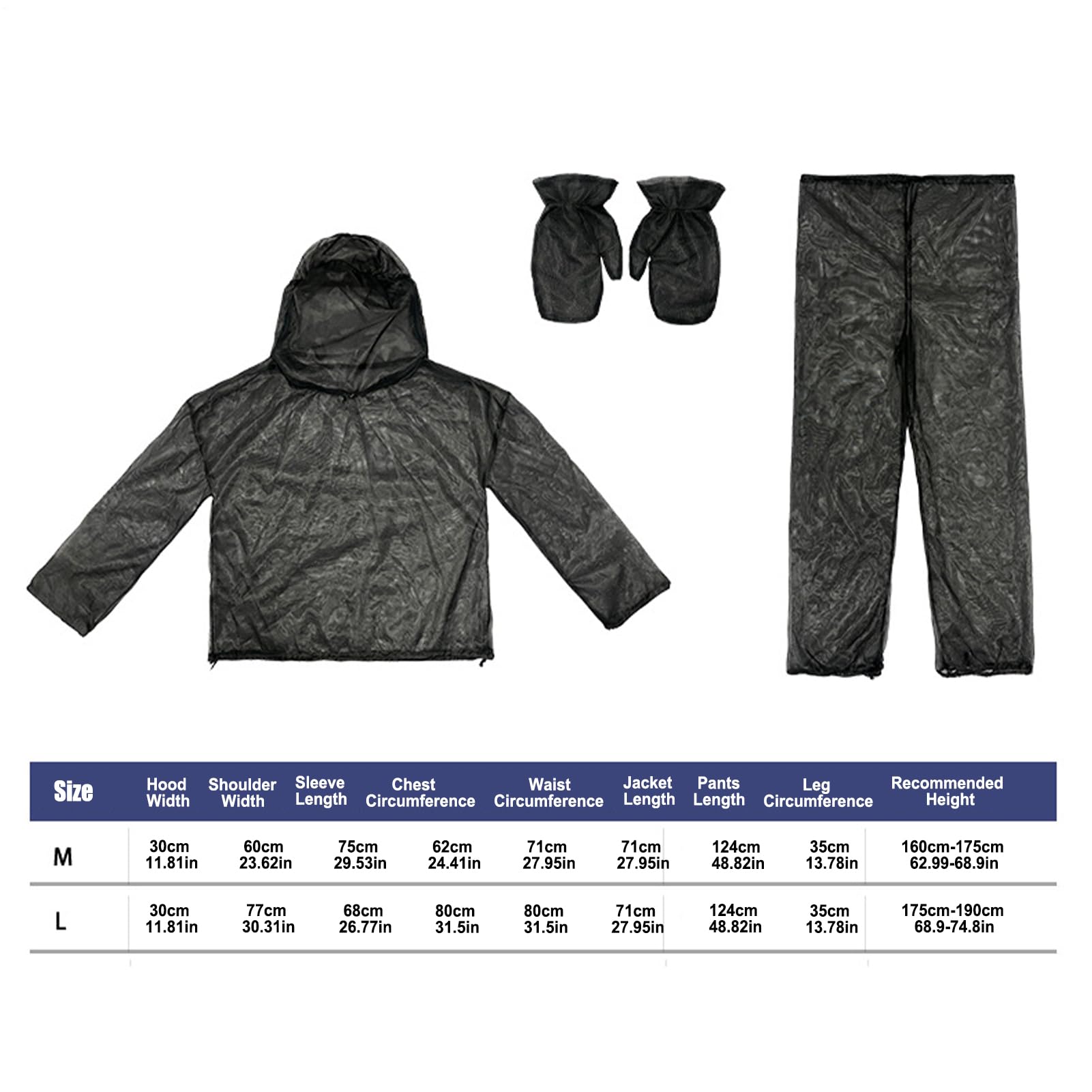 Tuta Antinsetti | completo anti-farina | Set guanti traspiranti set giacca | abbigliamento protettivo con rete e cofano per attività di trekking, giardino, caccia ed estive