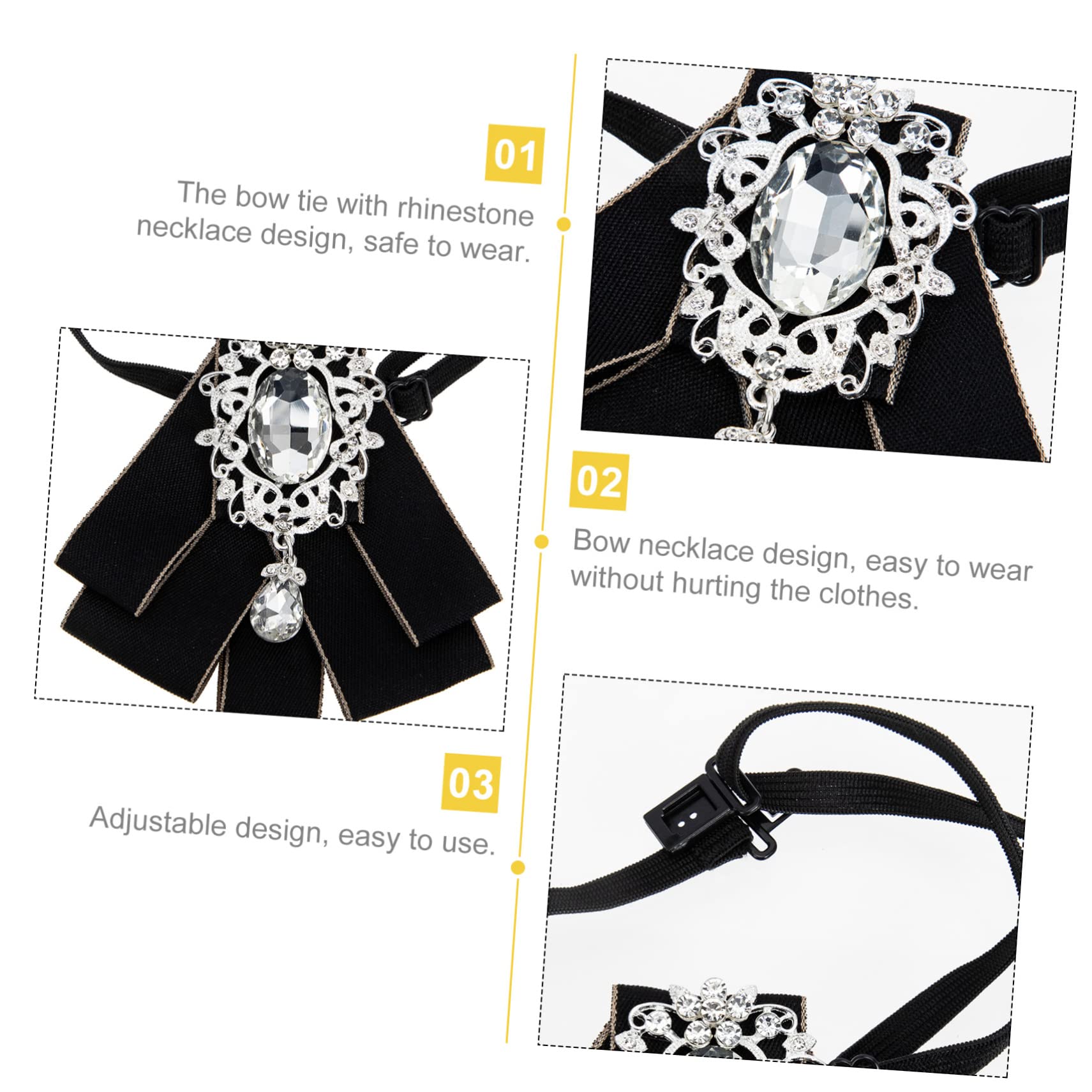 BESPORTBLE Fashionable Suit Rhinestone Bow Tie Unique Bow Tie for Boys and Girls's Stage Performance