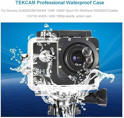 Miniatura 3 de TEKCAM Carcasa impermeable para cámara de acción, compatible con AKASO EK7000 V50 EliteApexcamRemali CaptureCamVemont, carcasa protectora