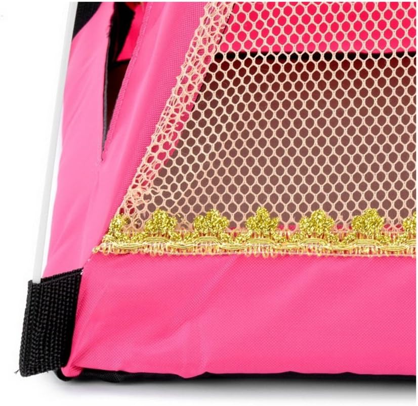 Pet Tent Portable Folding Dog Cat House Bed Tent Waterproof Indoor Outdoor Cat Tent Teepee (Pink)