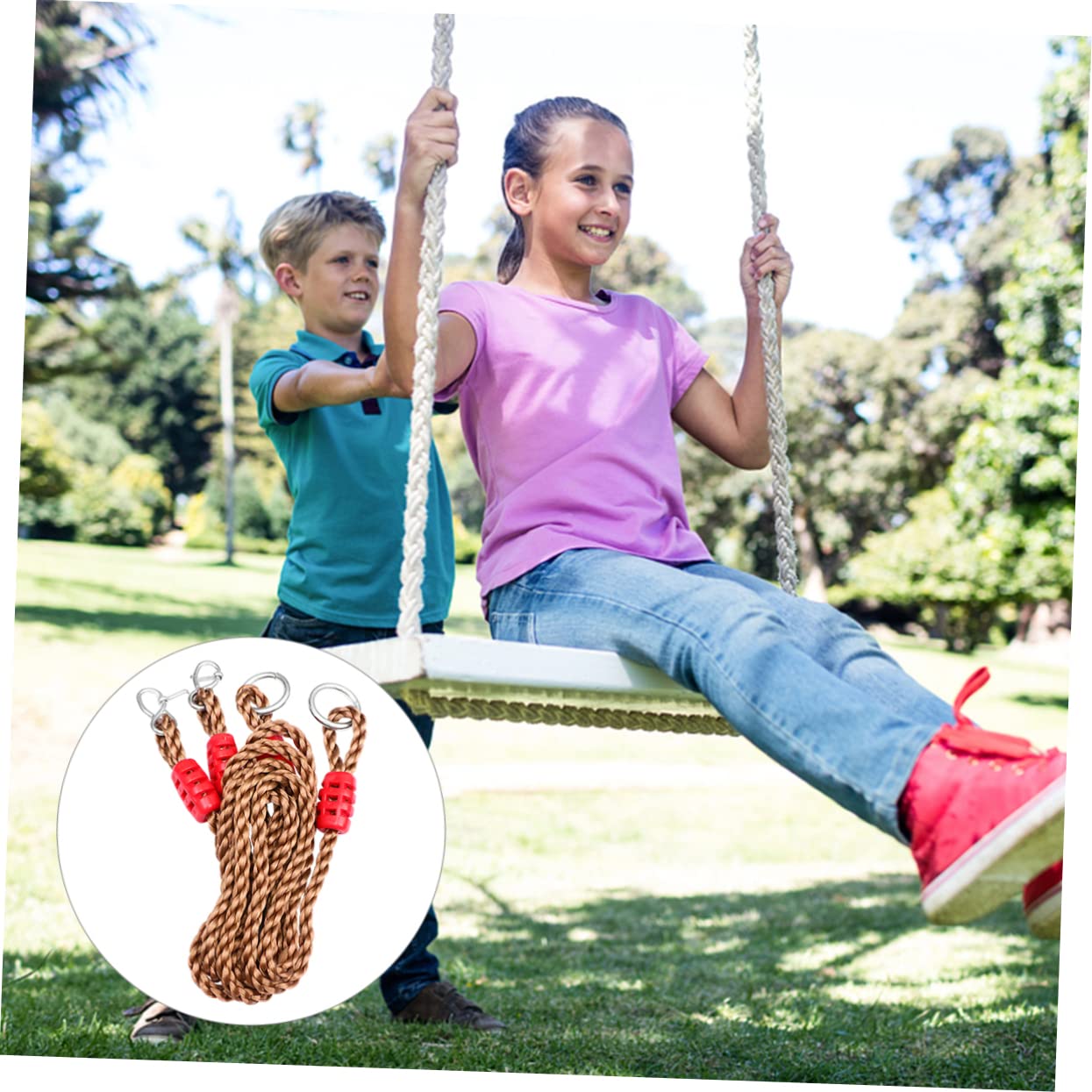 Confezione da 6 Cinghie per Altalena in Nylon Regolabili per Esterni per Giardino Veranda Altalena Kit di Accessori Colore Casuale