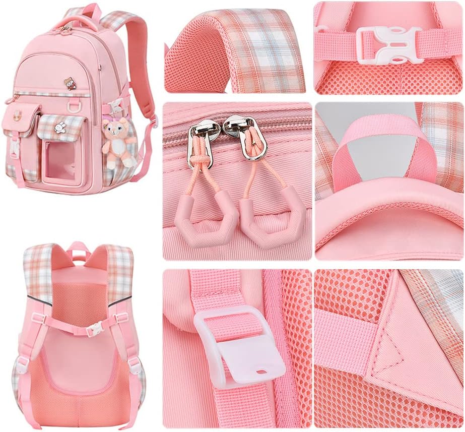 Miniatura 6 de Aeafvot Linda mochila de viaje para niñas, mochila escolar multifuncional duradera con muñeca, Azul Con Muñecas, Mochilas de viaje