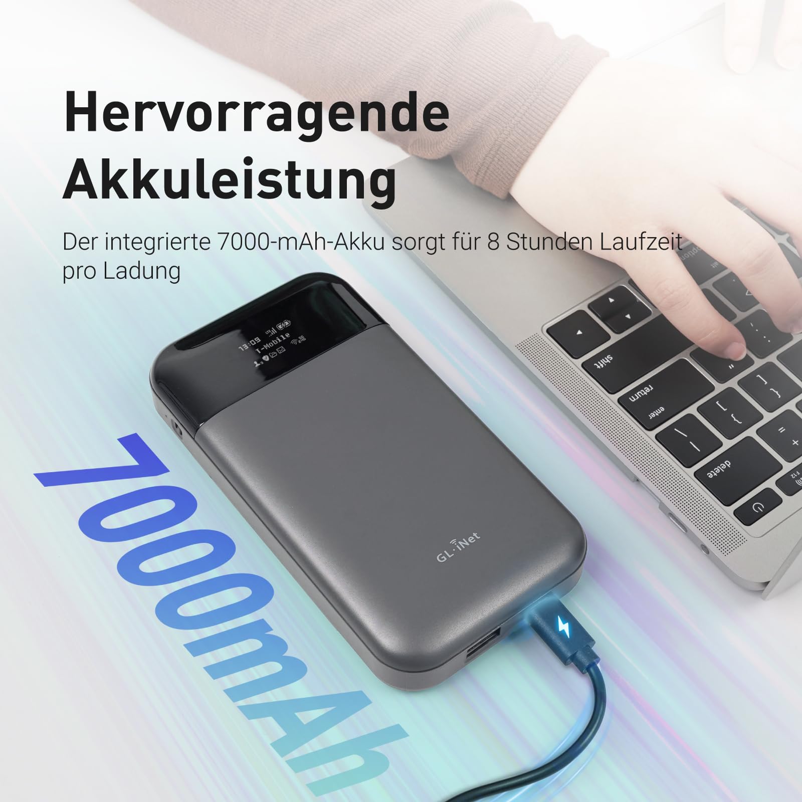 GL.iNet GL-E750V2 (MUDI) 4G LTE Tragbarer WLAN-Hotspot für Reisen | Mobiles Hotspot-Gerät, OpenWrt, OpenVPN, WireGuard, Tor, 7000 mAh, globale Version