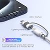 Thousover 4 paquetes de adaptador de Lightning a USB C para iPhone 15/16/17 Pro/17 Pro Max, para cargador de iPhone 17/16, accesorios para 17/16, carga rápida y transferencia de datos, conector USB C para cable (blanco) 5