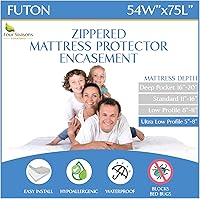 Vista 17 de Protector de colchón para sofá cama tamaño individual, 39 pulgadas de ancho x 72 pulgadas de largo x 5 pulgadas de profundidad, funda impermeable