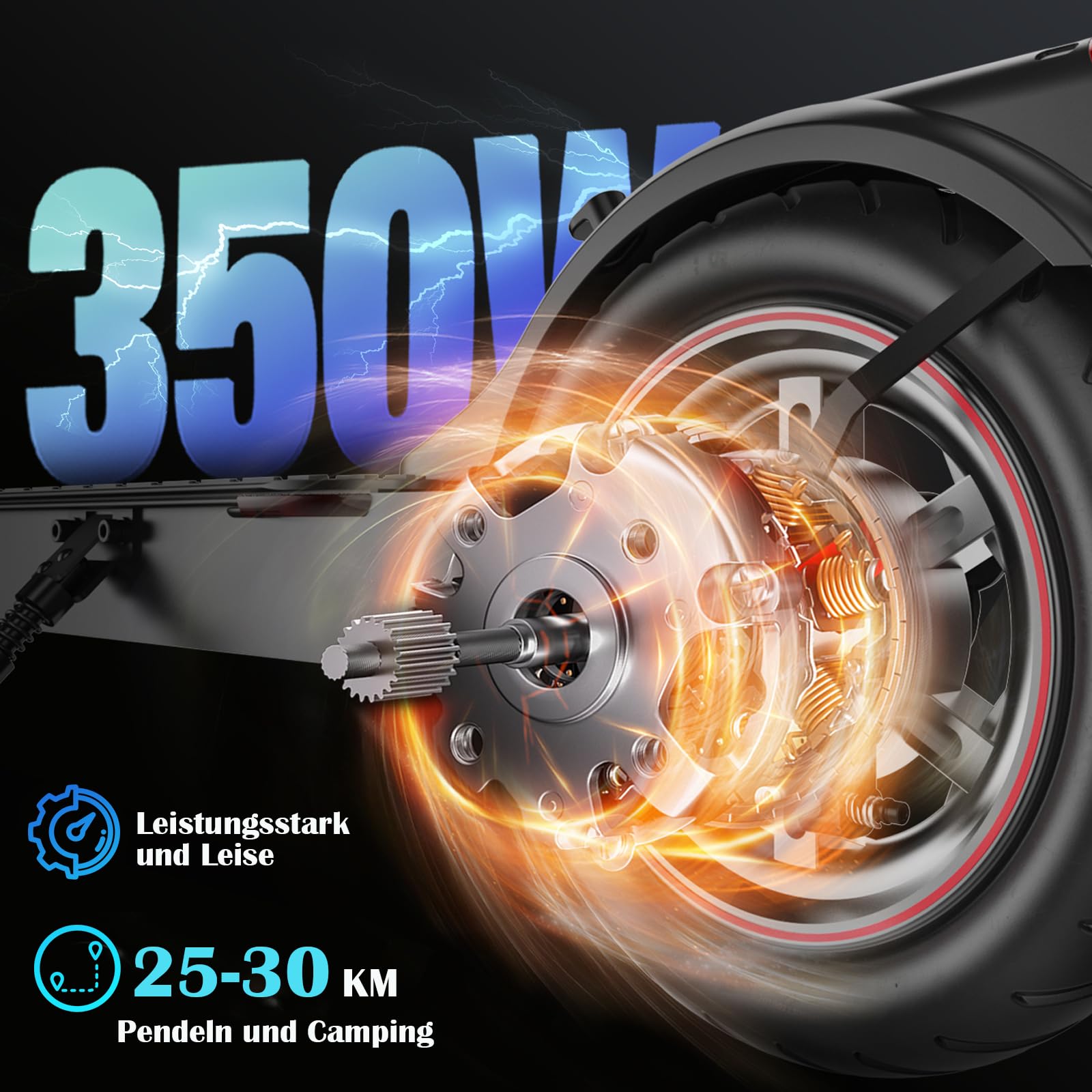 E Scooter mit Straßenzulassung, ABE Elektroroller Belastung bis 120kg, 30 km Reichweite, LED, 20km/h, 350W Motor, 8,5 Zoll Wabenreifen,Duales Bremssystem E Roller für Erwachsene