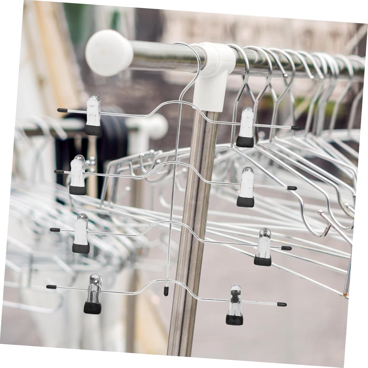 Luxshiny 4pcs Pants Hangers Clips Rotatable Skirt Hangers High Manganese Steel Closet Organizer and Storage