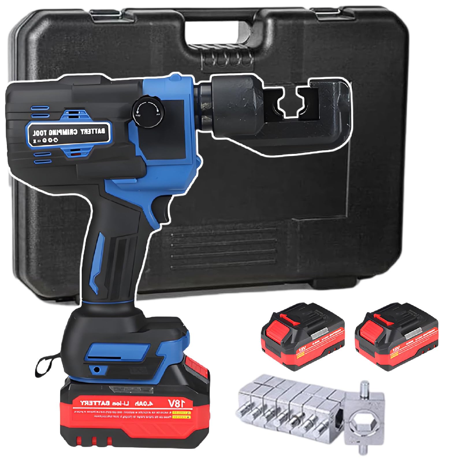 SENJINGHUA Cu/Al Terminal Crimper Pliers, Rechargeable Crimping Tool 70KN Electrical Terminal Cable Wire Fiber Crimper Kit with 4-11 Dies,CD70