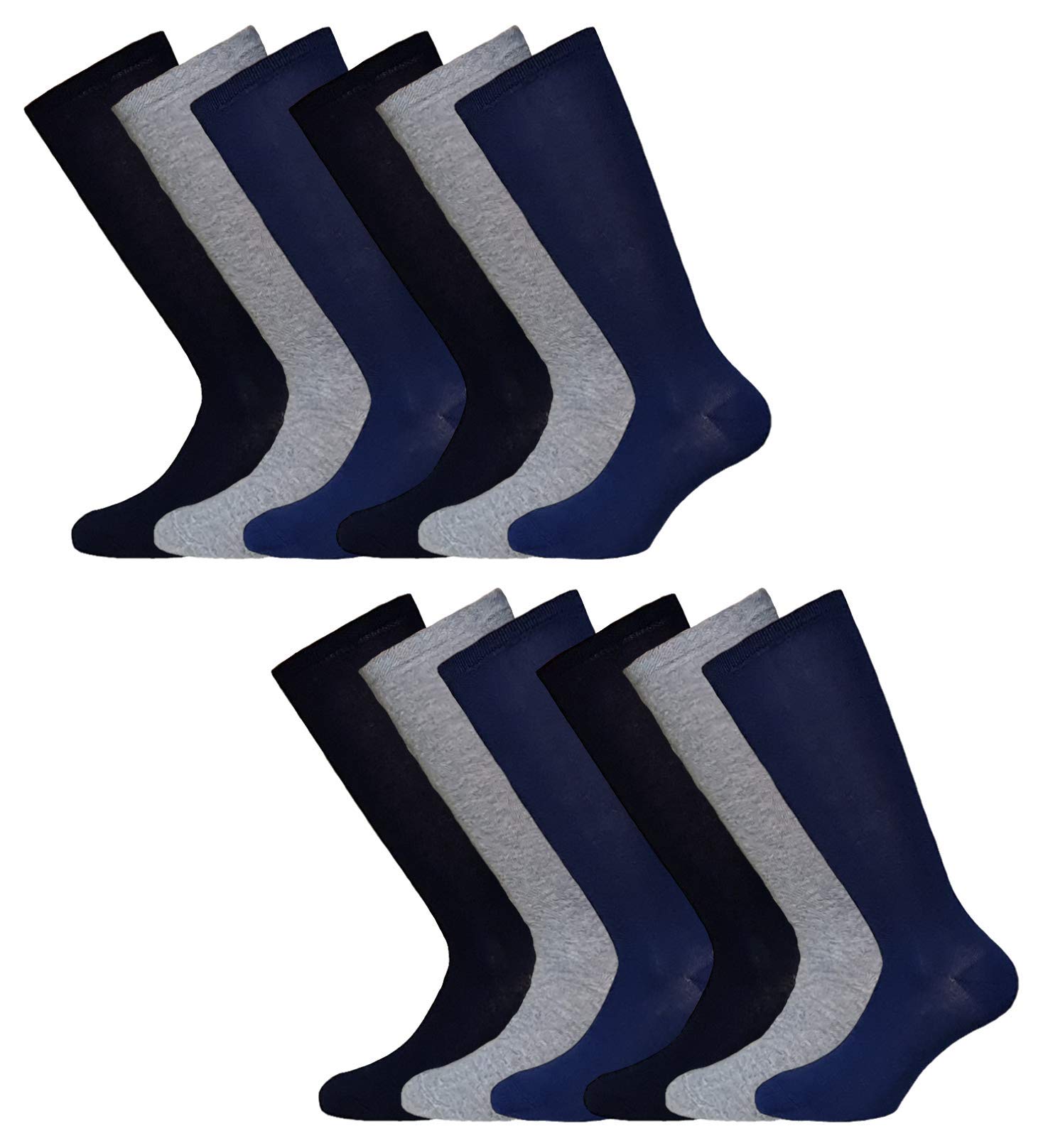 Fontana Calze, 12 paia di calze lunghe bambino ragazzo in caldo cotone elasticizzato. Prodotto Italiano