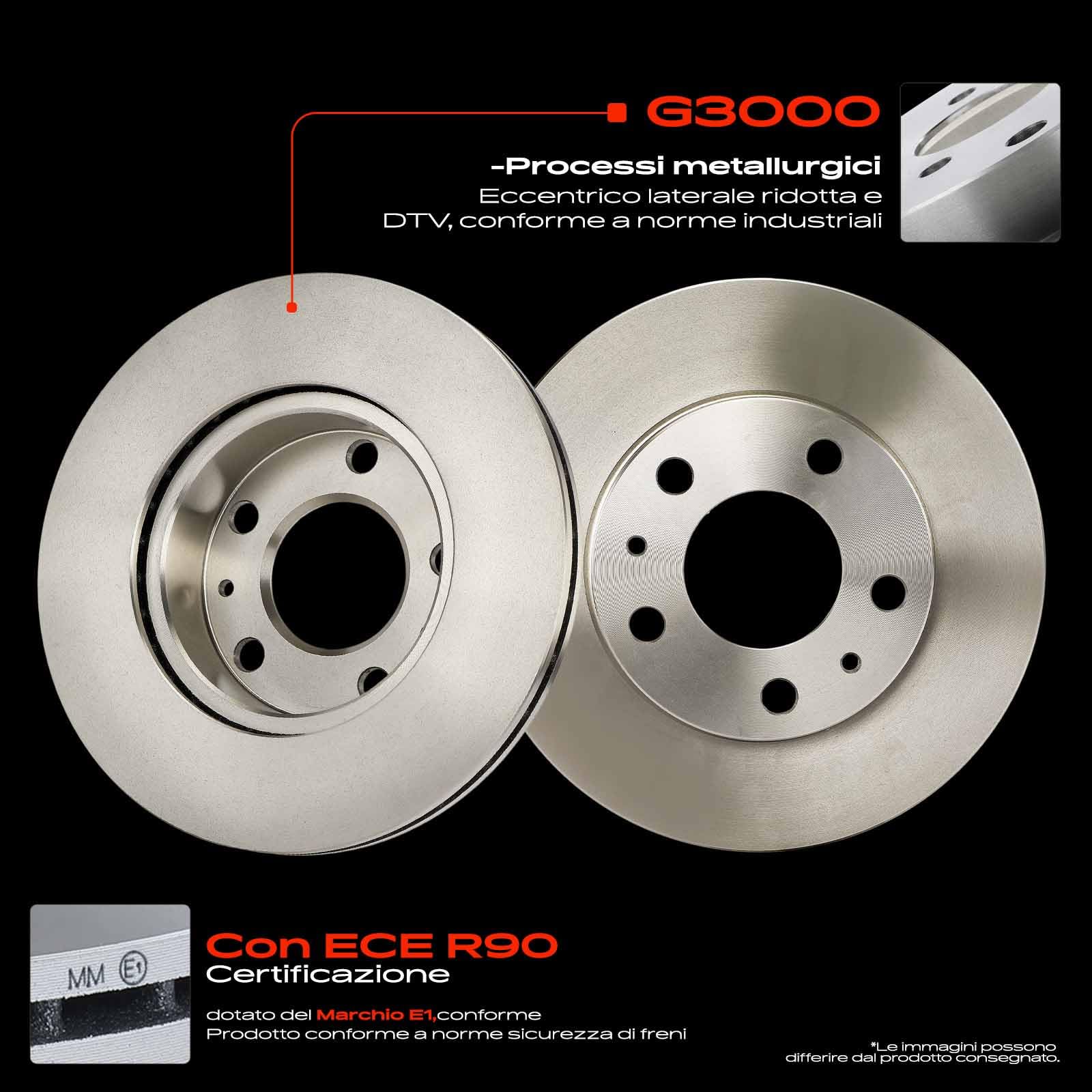 Frankberg Set di dischi freno incl. 2x Dischi Freno Anteriore Ventilato Diametro300mm Compatibile con Ducato Furgone 250 Ducato Bus 250 Boxer Bus Jumper Bus Replace# 4246K3