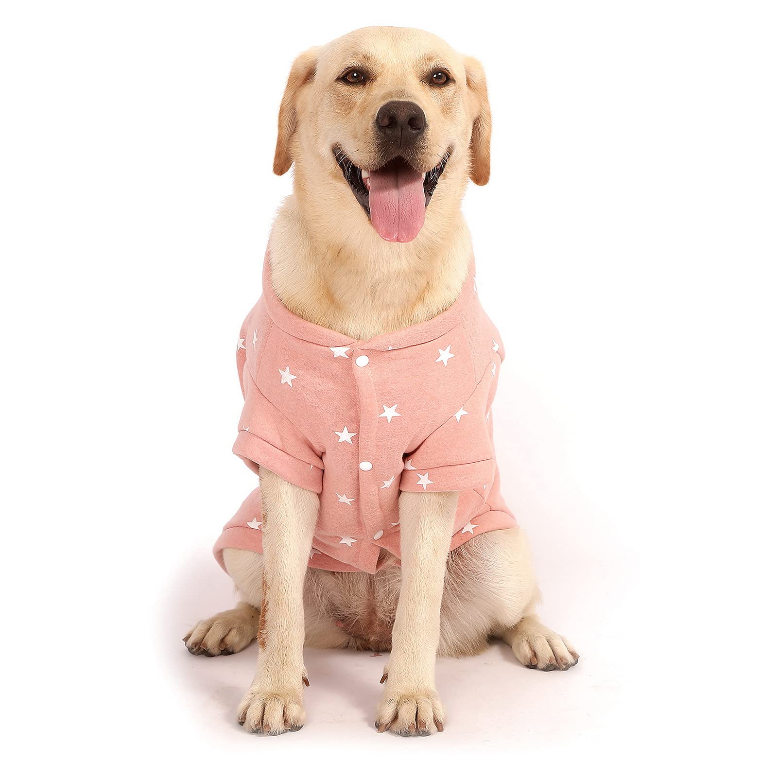 SMALLLEE_LUCKY_STORE Star Print Pet Fleece Sweatshirt Jumper Sweater for Small Medium Dogs Boy Girl Crewneck Soft Warm Winter Coat Puppy Labrador Clothes,Pink 6XL โ image 1