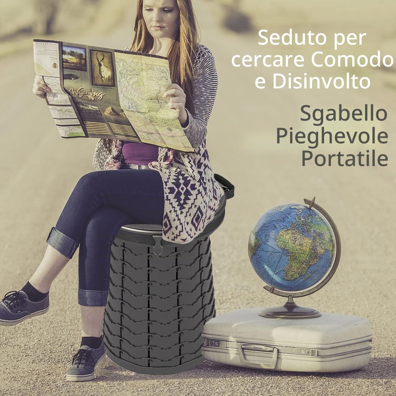 2025 Wc Portatile Campeggio Toilette, Pieghevole Wc Campeggio Altezza Regolabile WC Auto Pieghevole per Adulti Viaggio, Spiaggia, Igiene, Escursioni