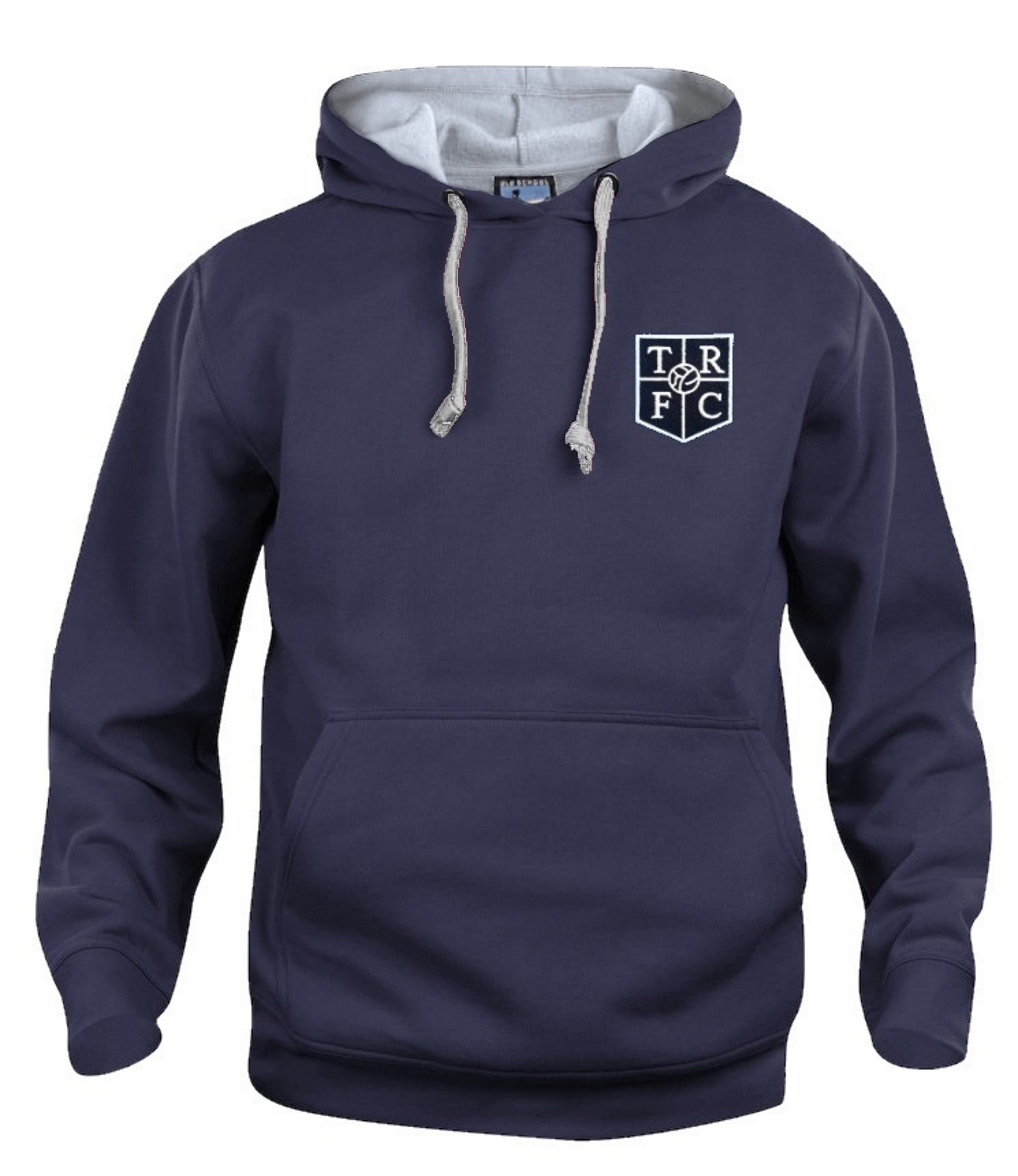 Tranmere Retro Football Hoodie Embroidered Logo Navy