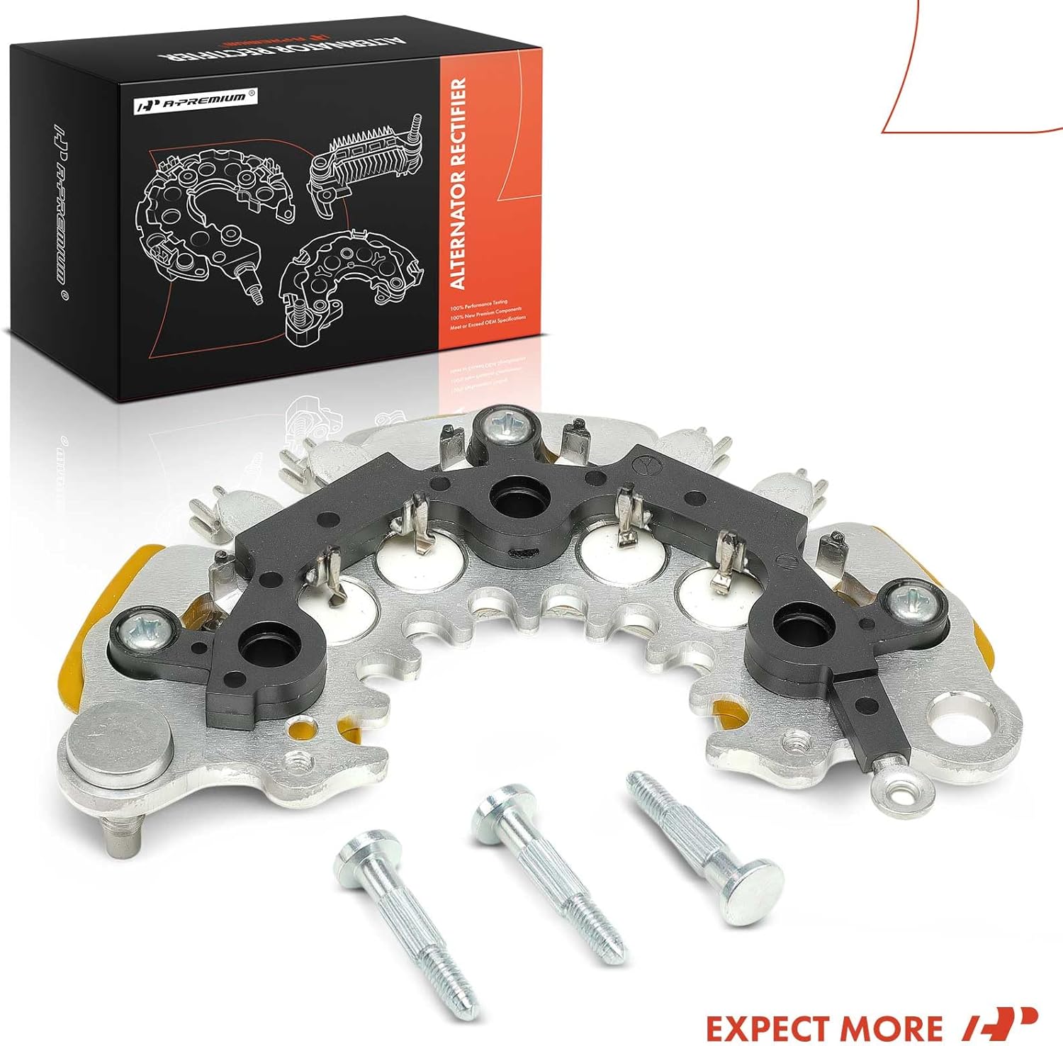 A-Premium Alternator Rectifier Compatible with Nissan Altima 2002-2004 3.5L, Pathfinder 2001-2002 3.5L, Maxima 1995-1997 3.0L & Infiniti I30 1996-1997 3.0L, Q45 1997-1999 4.1L, QX4 2001-2002 3.5L