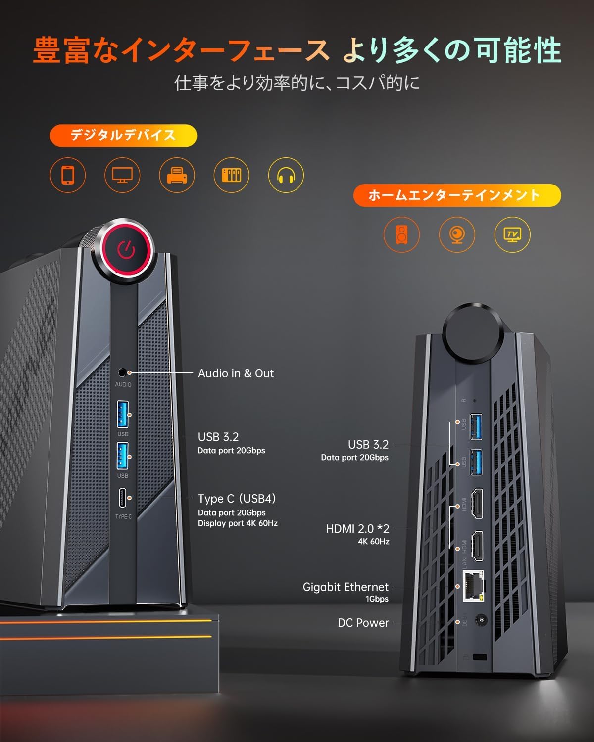 ✨大特価✨Mini PC AMD Ryzen 7 7735HS 16GBミニPC Amazon.co.jp: ミニPC Ryzen 7 7735HS 8コア/16スレッド 最大