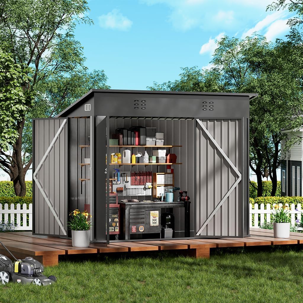 Photo 1 of COMHOMA 8'x4' Shed Outdoor Storage,Metal Garden Tool Utility
