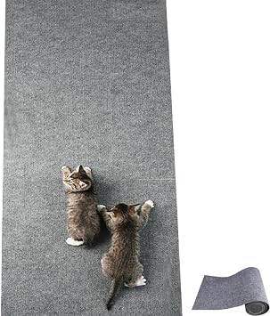 Cat Scratching Mat,Cat Scratch Mat,Cat Carpet Replacement for Cat Tree Shelves,Trimmable Self-Adhesive Cat Couch Protector,Easy Use for Cat Wall Furniture Light Grey, 23.62 * 39.37in