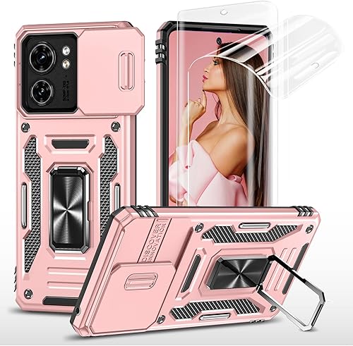 Miniatura 8 de Jeylly Funda para Motorola Edge+ 2023 con 2 protectores de pantalla suaves, doble capa de protección resistente a prueba de golpes, parachoques de