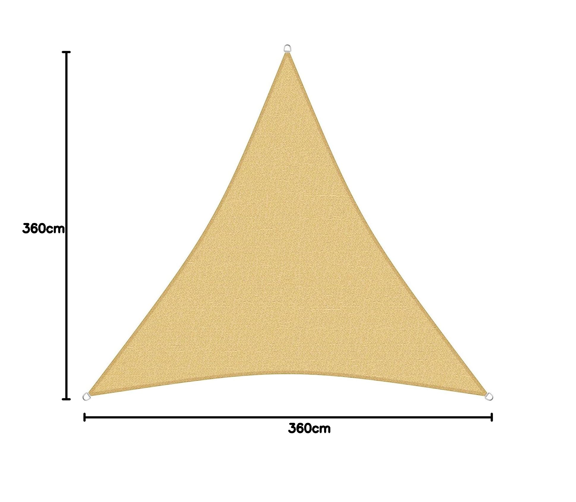 sunprotect 83221 Professional Sonnensegel, 3,6 x 3,6 x 3,6 m, Dreieck, Wind- & wasserdurchlässig, beige