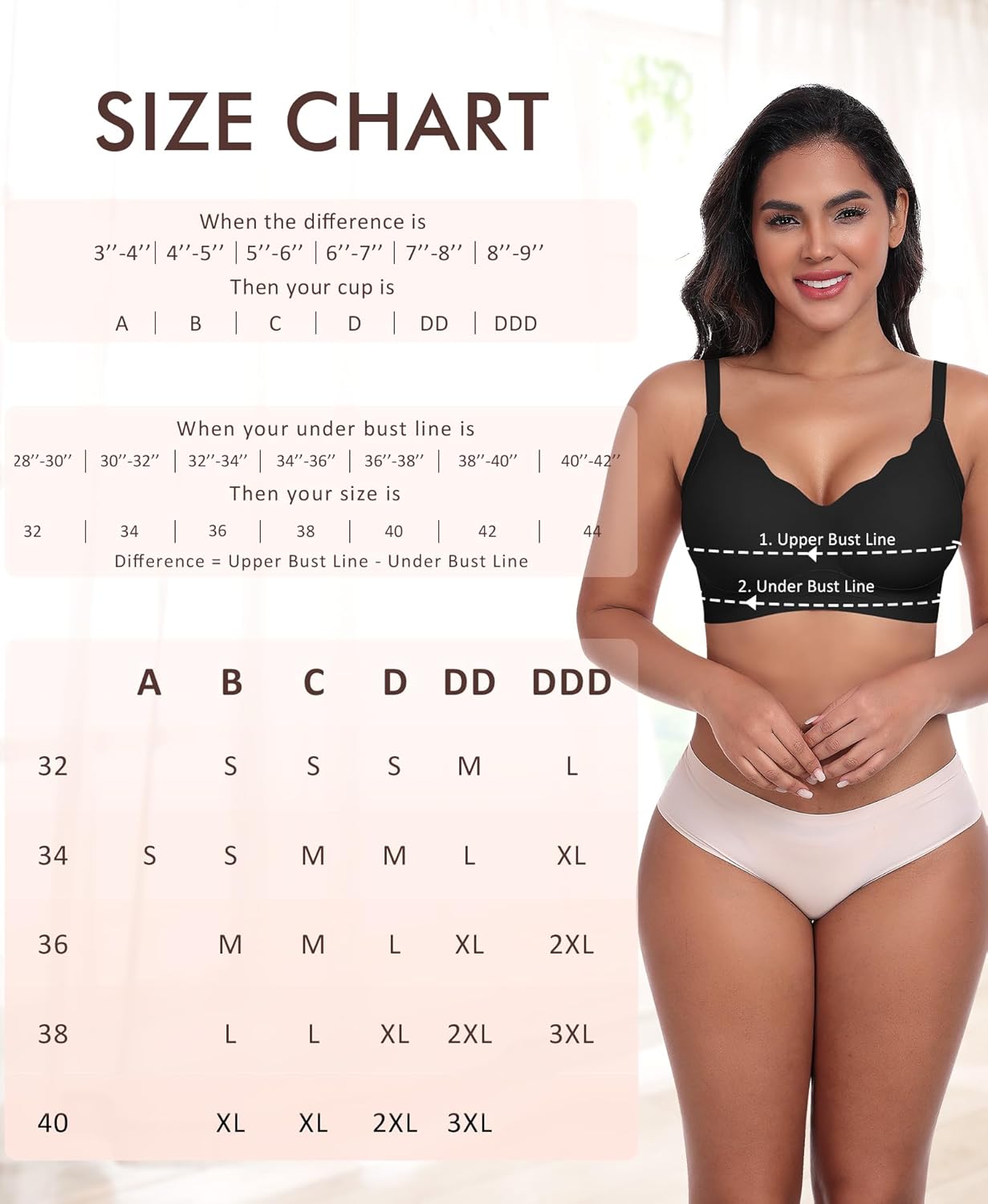 Ganado Scalloped Wireless Bras for Women Seamless No Underwire Bra Full Coverage Padded Comfortable Bralettes - Image 6