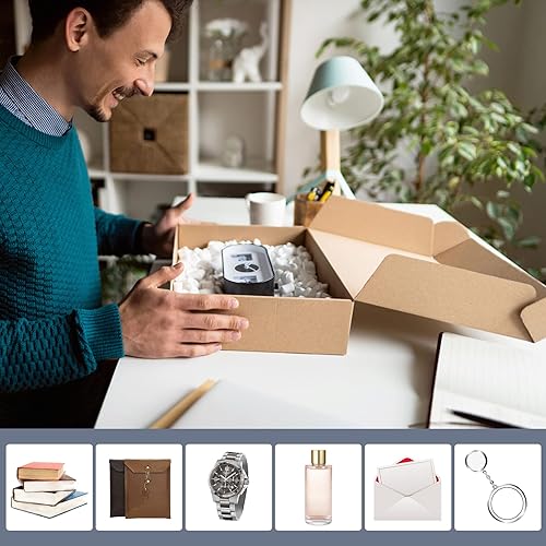 Miniatura 5 de Flamorrow Cajas de envío de 7 x 4 x 2 pulgadas, paquete de 25, caja de cartón corrugado, sobre y embalaje para pequeñas empresas