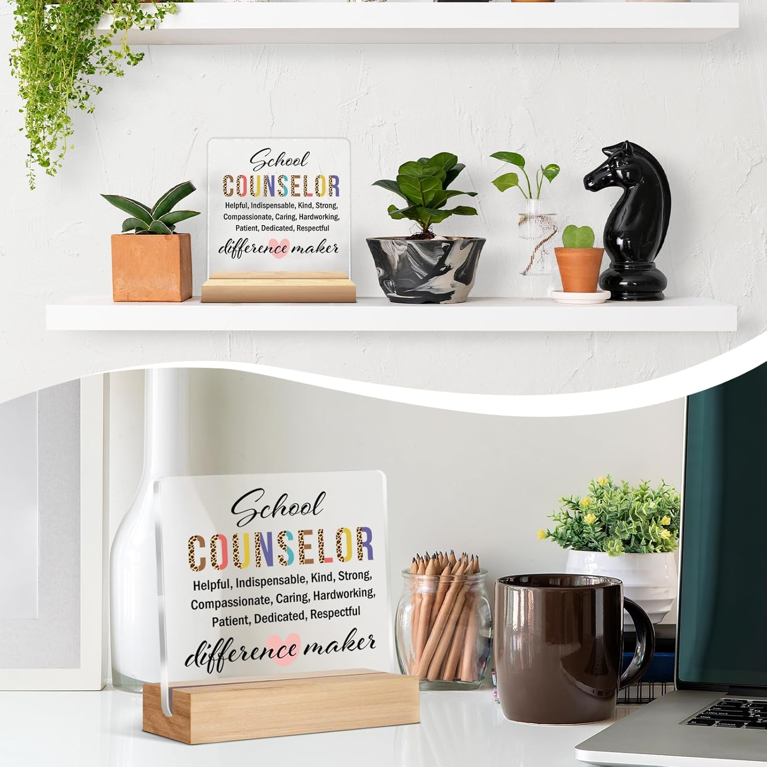 School Counselor Gifts, Appreciation Gifts for Guidance Counselor, School Counseling Teacher Office Desk Signs Decor - Image 5