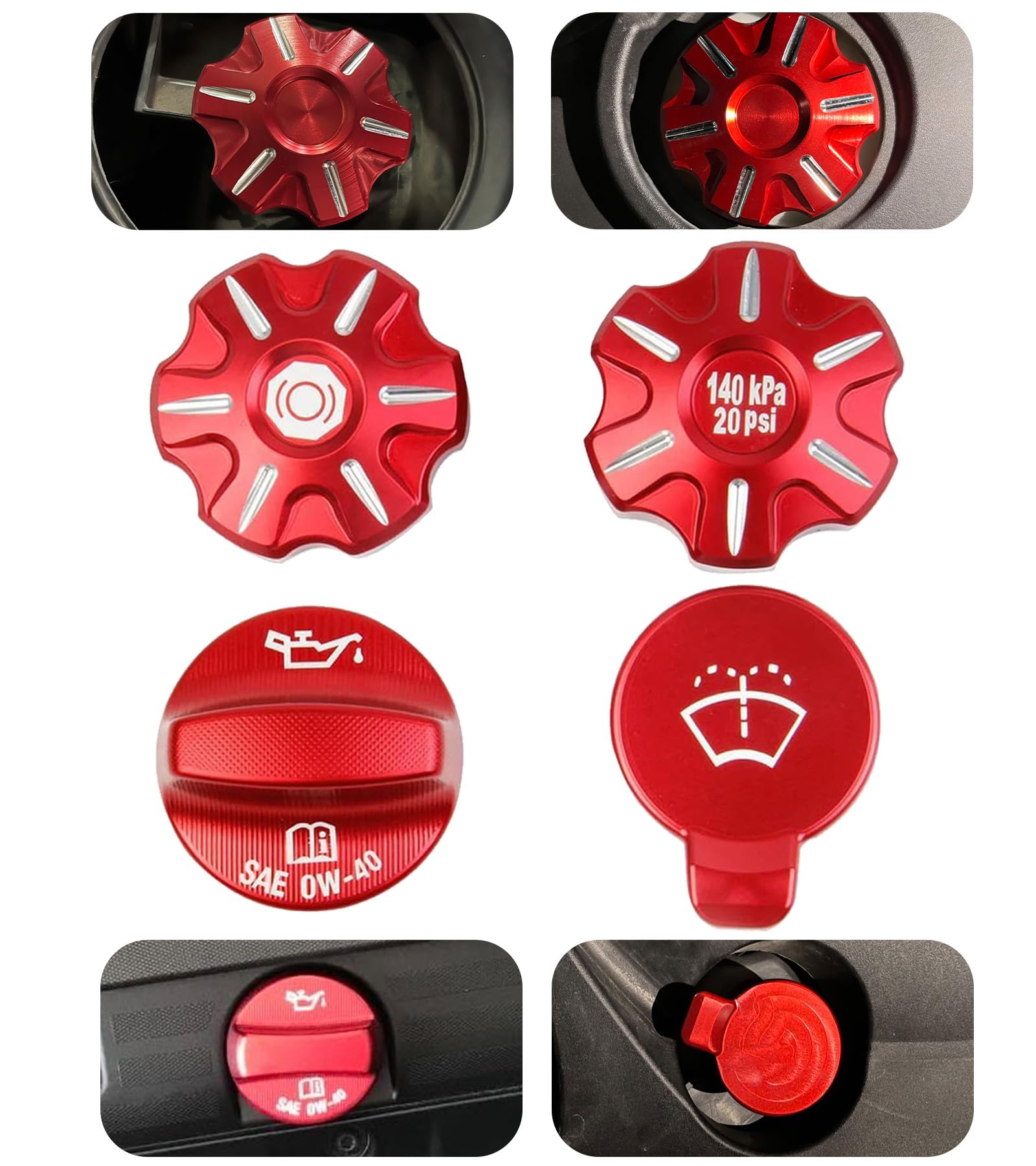 Amazon.com: NUBEHONE C8 Aluminium Alloy Engine Oil Cap Radiator