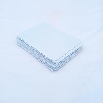Deckle Papers Deckled Edge Handmade Paper Place Cards, Escort Cards, Business Cards, Visiting Cards, 150gsm Thick, 2x3 Inches Pack of-100 Pcs-Blue