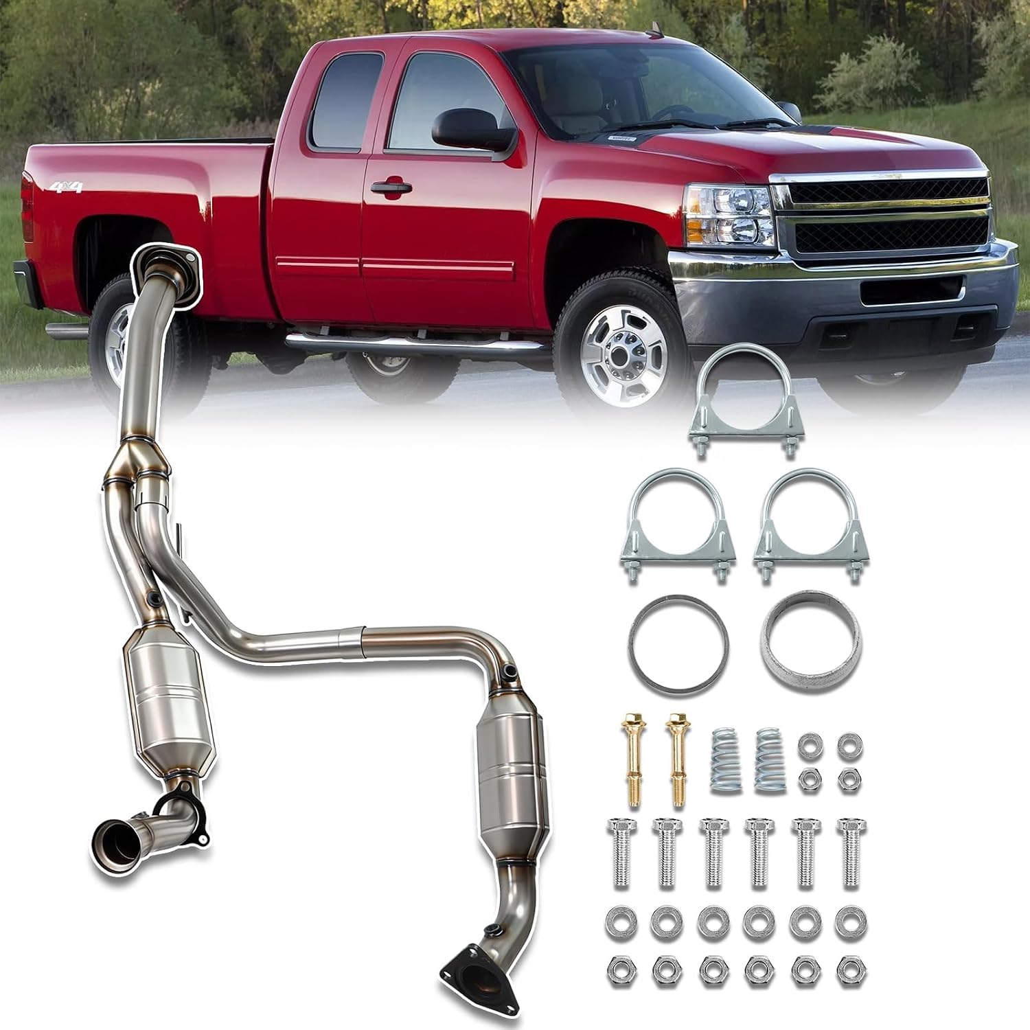 PTPDRH Catalytic Converter for 2007-2010 Chevrolet Silverado 2500/3500 6.0L & 8.1L V8 (EPA Compliant)