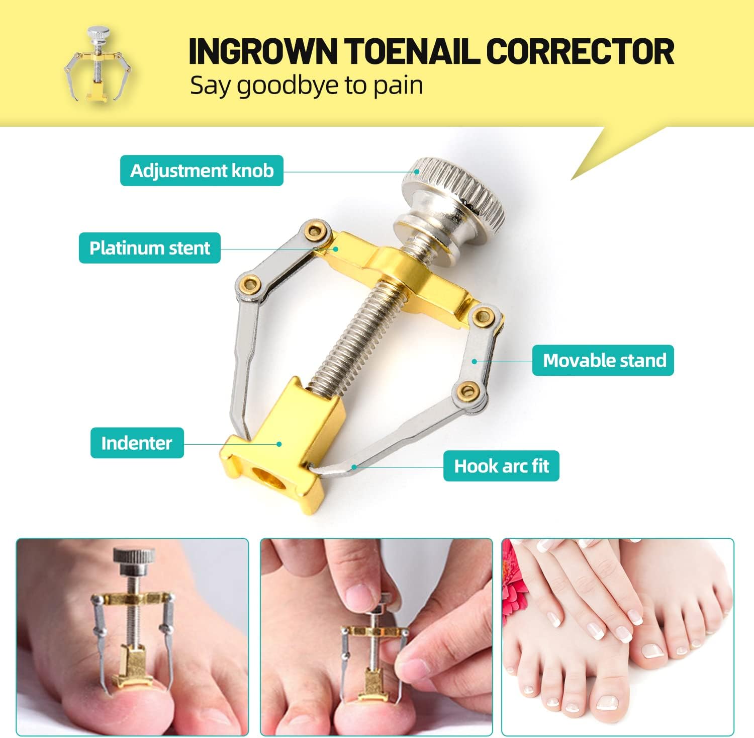 Black Ingrown Toenail Tools Kit Bundle with Pink Ingrown Toe Nail Clippers Set,Thick Nails Treatment for Men Women Seniors Adults : Beauty & Personal Care