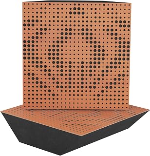 2-Pack — Acoustic Corner Bass Trap | 50x50cm | Audio Soundproofing Record Studio Treatment | Absorption - Diffusion - Reflection | Color: (Cherry, x2 UNIVERSE-150mm)