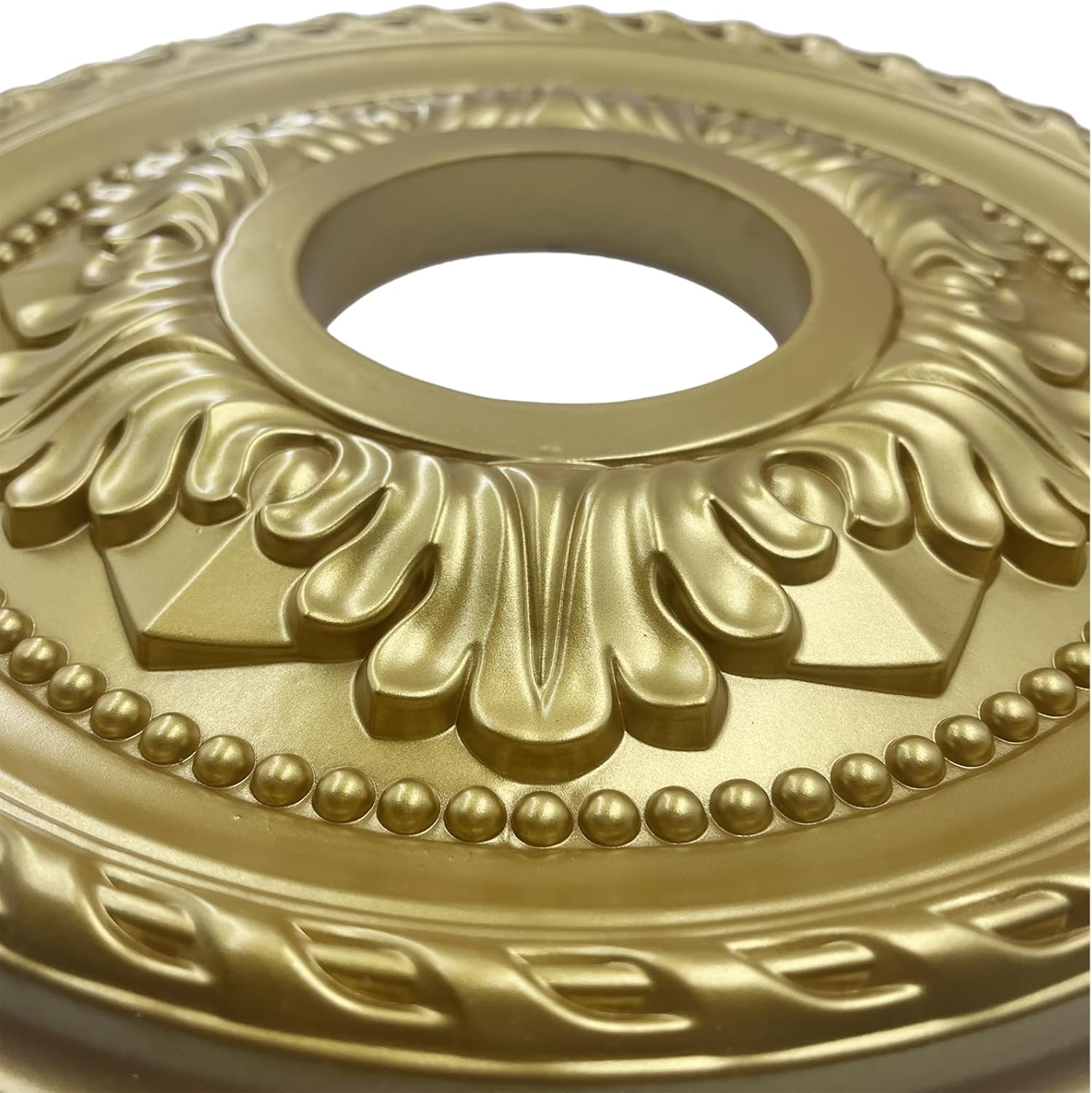 Ceiling Medallion for Light Fixtures Ceiling Fan Medallion Ceiling Light Cover Plate Home Lighting Ceiling Medallions 12" OD x 3.6" ID(Gold)