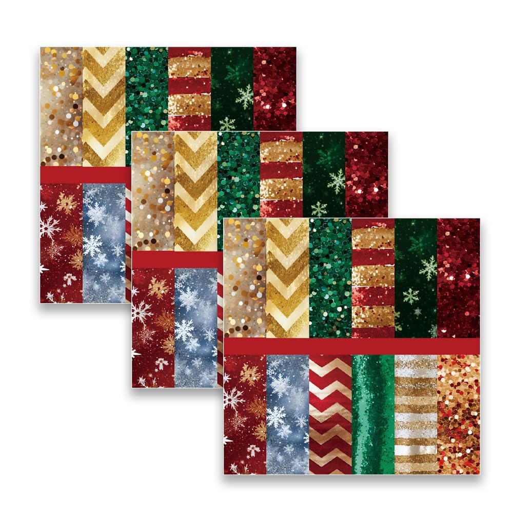 MerwDeeyt 72 Sheets Christmas Scrapbook Paper 6x6 Inch Single-Sided