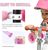 Vista 4 de U-LIAN Serpentinas y campanas de bicicleta para niñas, 1 paquete de campanas de bicicleta de flores con 2 paquetes de serpentinas para manillar