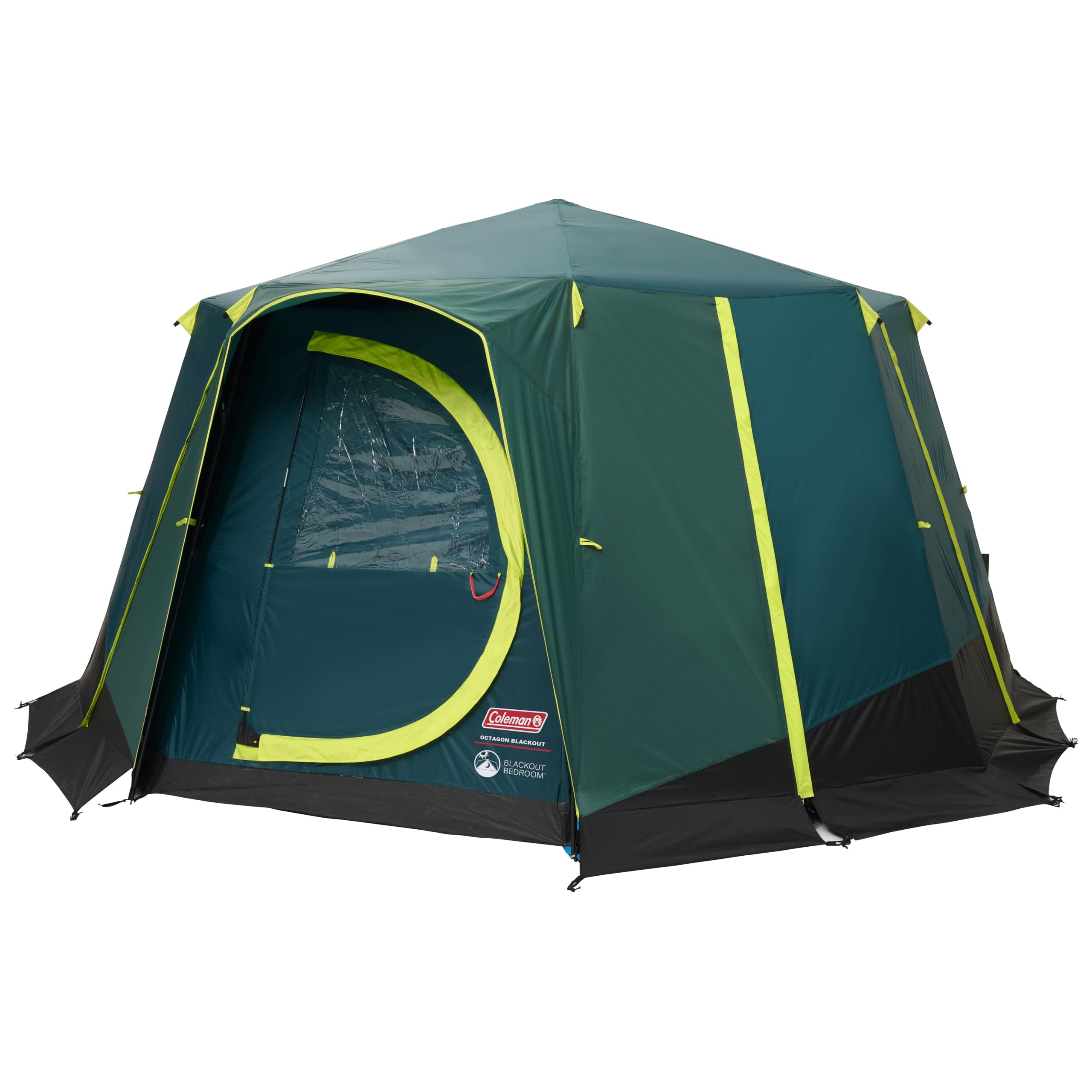 Coleman Tente Octagon, avec Technologie Blackout Bedroom, Tente Festival 6 à 8 Places, Grande Tente Dôme avec Pleine Hauteur de Tête, 100% Imperméable, Tente de Camping Familiale