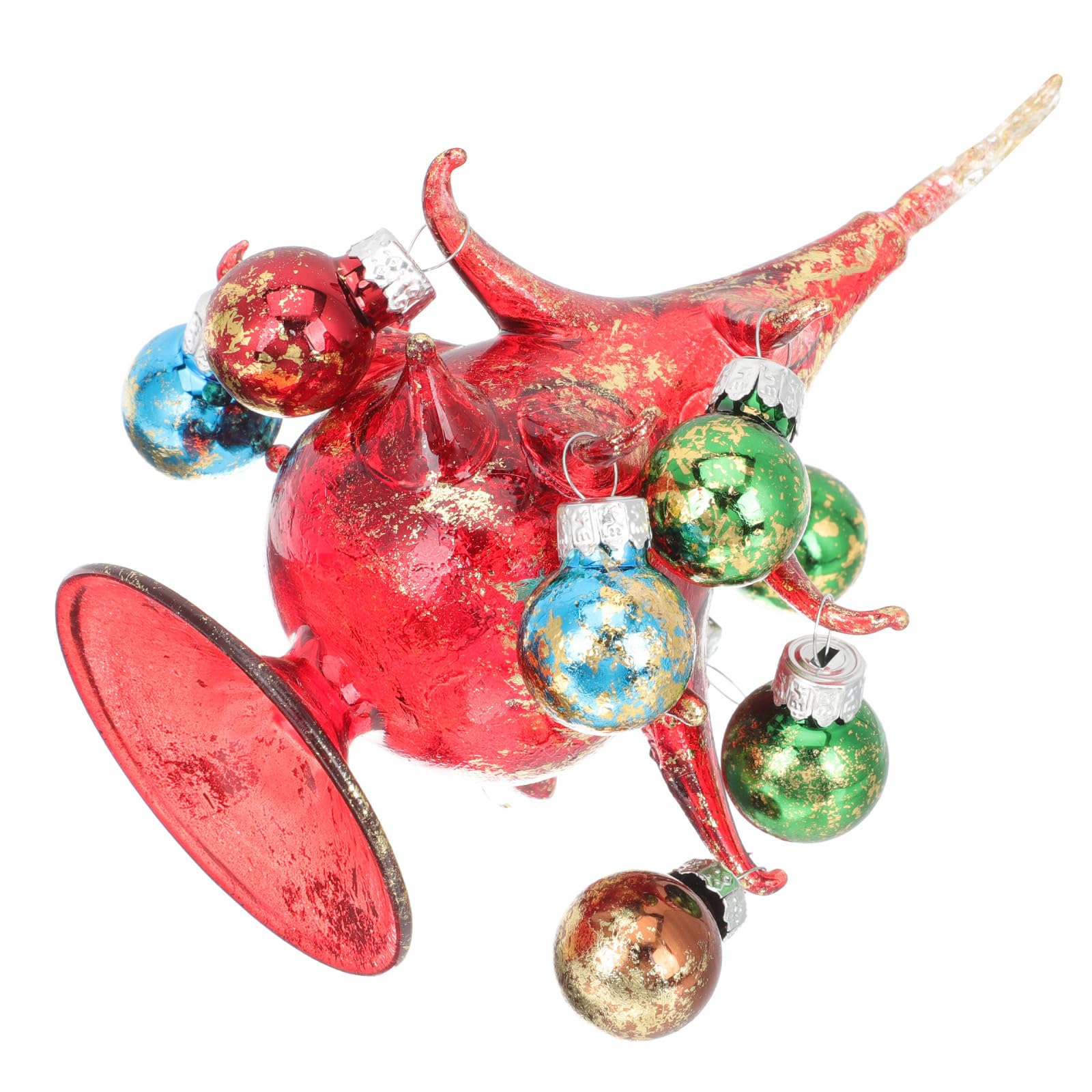 Árbol de Navidad rojo de cristal artesanal OSALADI de alta calidad