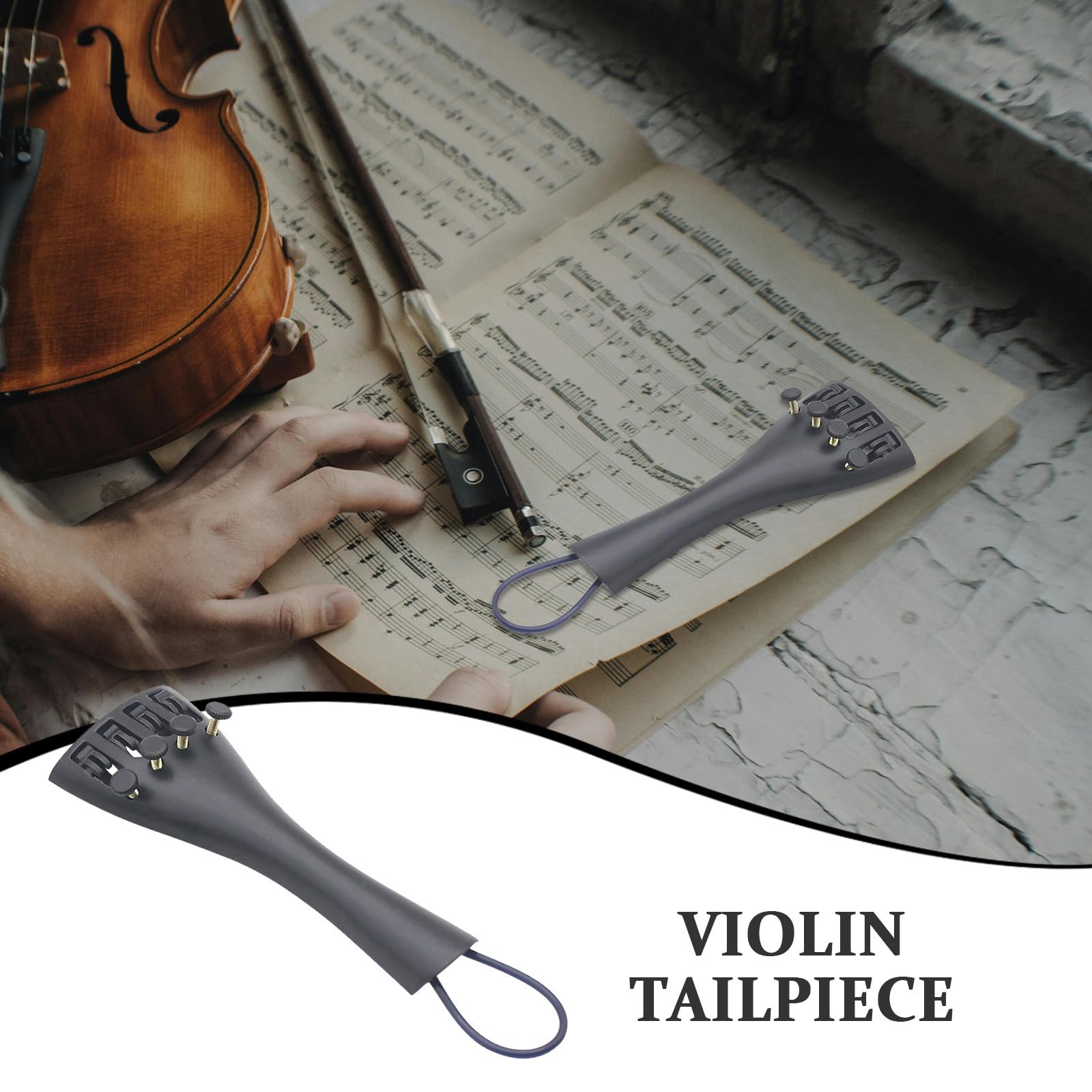 jojofuny Cordiera per Violino 4/4 Accessorio Facile da Usare per Accordatura Precisa in Lega di Alluminio 4 Accordatori Fini e Filo Cordiera