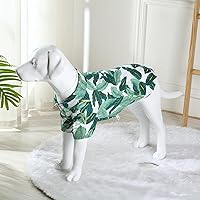Vista 7 de Camisa hawaiana para perro, ropa de verano para mascotas, disfraz genial para perros grandes, camiseta de playa para perros medianos y grandes Rojo