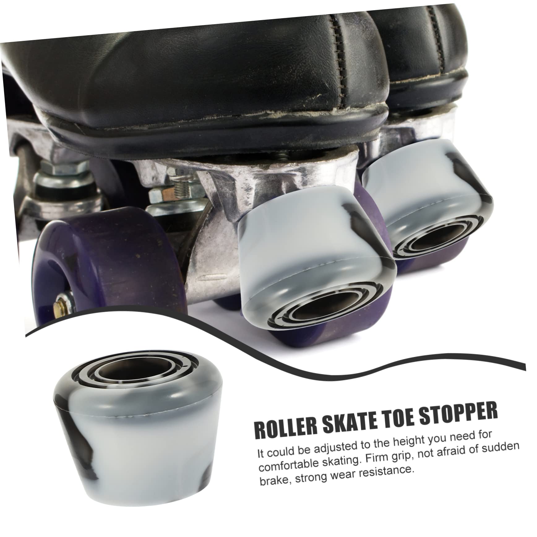BESPORTBLE 3sets Freno per Pattini Rotelle Tappi per Punta Regolabili Pu Antiscivolo Accessori per Pattinaggio Resistente e Leggero Compatibile con Pattini Ruote Confezione Completa con Viti
