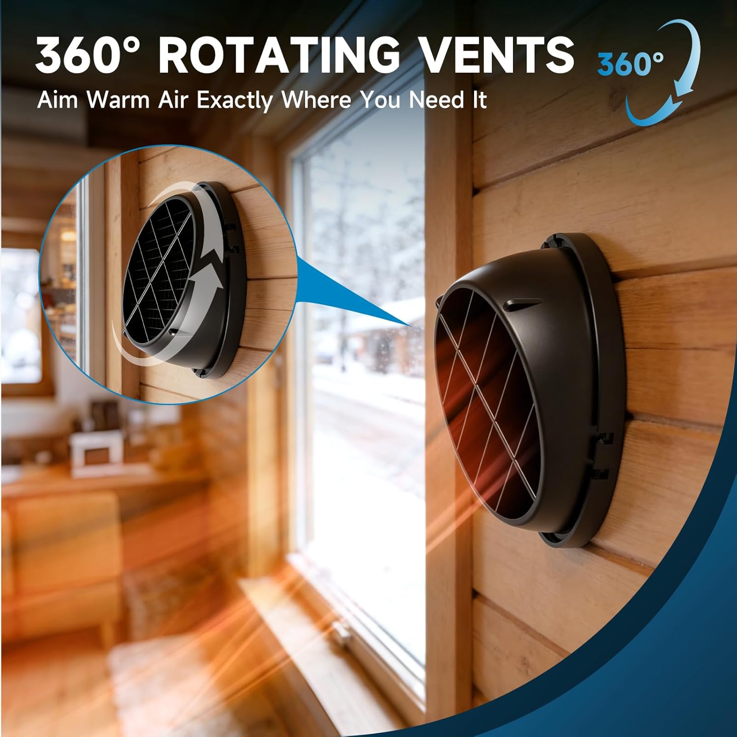 Hon&Guan 3 Inch Diesel Heater Hose Kit, Flexible Nylon Air Vent Set with Adjustable Y Splitter, Two 16FT Ducts, 3FT Outlet Pipe, Air Vents and Clamps for 5KW-8KW Heaters