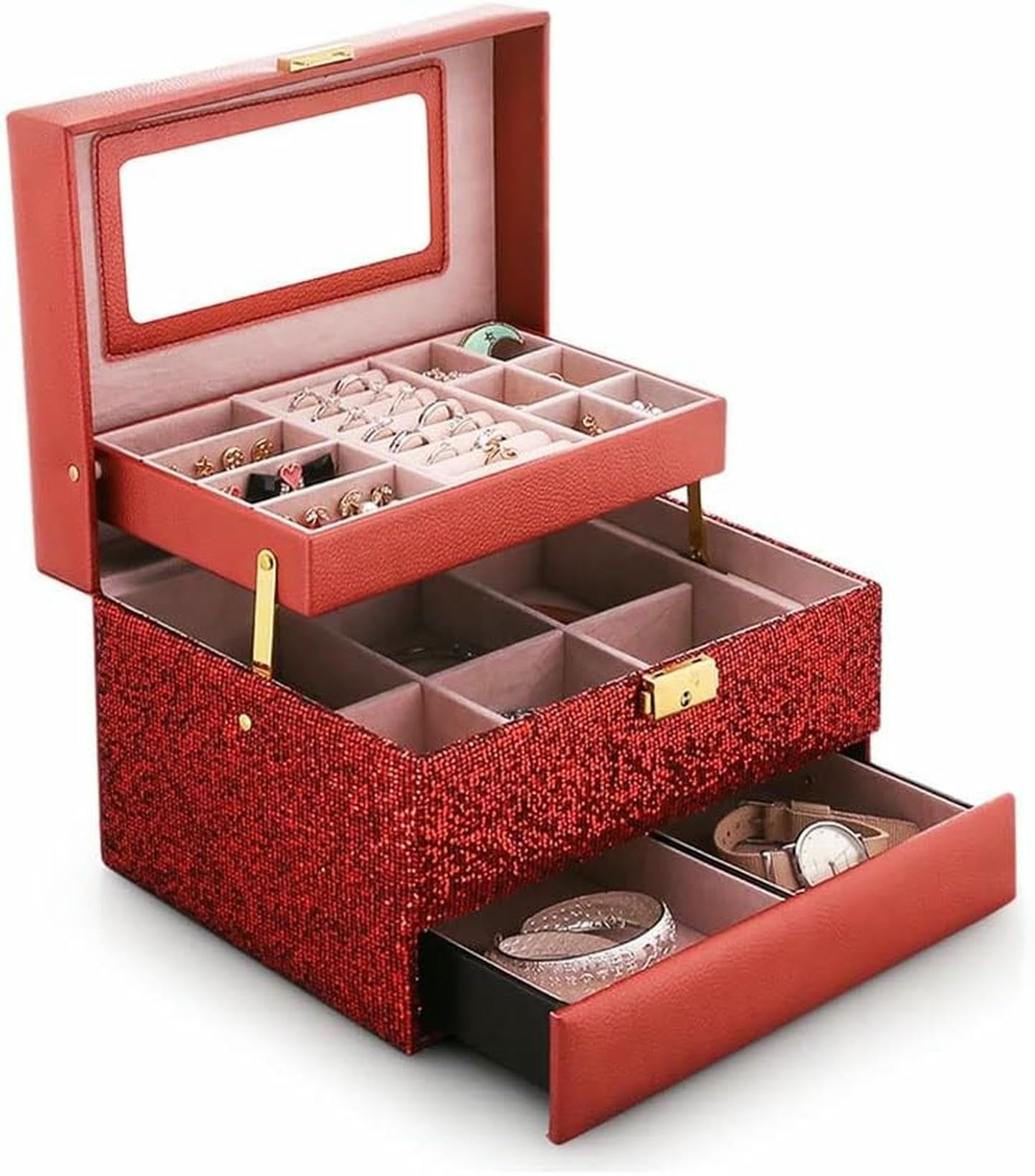 Rangement à bijoux pour femme et fille grand modèle organisateur boucles d'oreilles