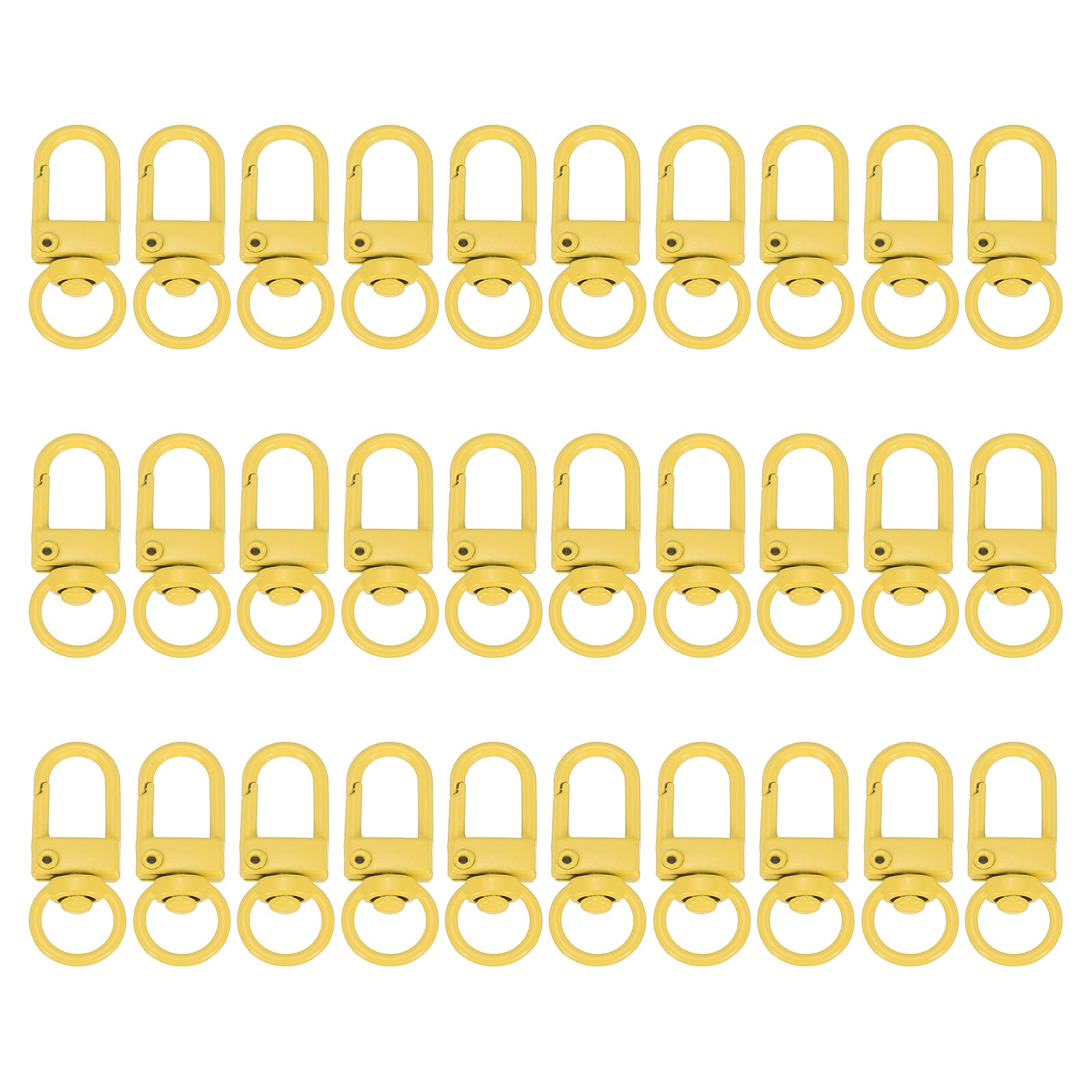 PATIKIL Swivel Lobster Clasp, 30 Pcs Metal Swivel Clasp Hooks Snap Clips Lanyard Claw Clasps Key Chain Making Kit for DIY Crafts Purse Bag Connector Hardware, Yellow