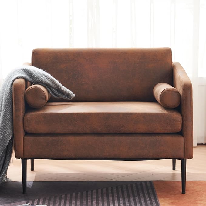 Sillón Club Tapizado Gamuza Marrón 97 cm miniatura 7