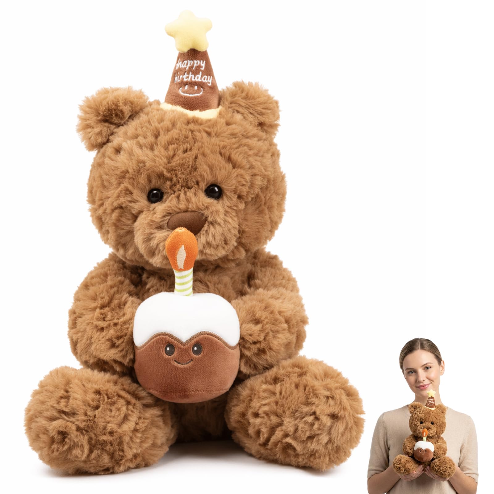WsiQxuc 1Pcs Teddy Bear Medium, Personalised Teddy Bear for Birthday Gifts, Cute Teddy for Women, Soft Plush Companion, Decorative Teddy for Special Occasions and Photography